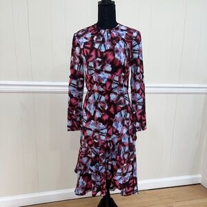 Floral/tie dye layered midi dress